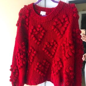 Brand NEW Medium Red Heart Sweater
